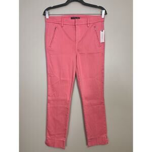 NWT Anthropologie Pink Level 99 Francis Lacey Double Welt Zip Pant Size 28